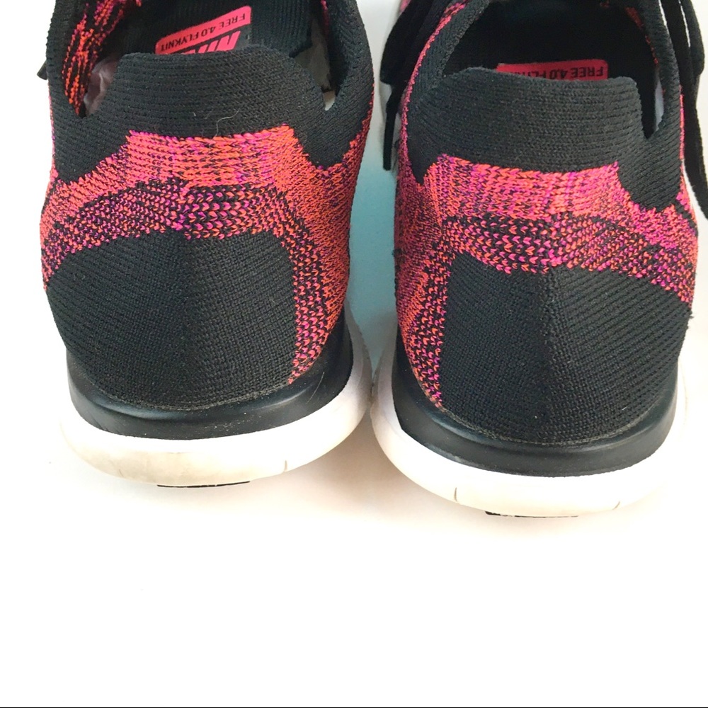 Nike Free 4.0 Flyknit Sneakers Pink and Black 8 - Picture 4 of 9